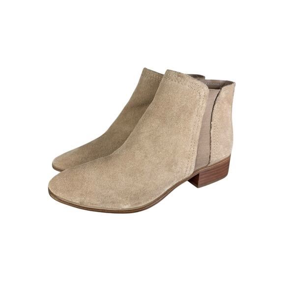 ALDO Beige Suede Chelsea Ankle Boots Women’s Size 10 Slip-On Stacked Heel - Picture 6 of 9